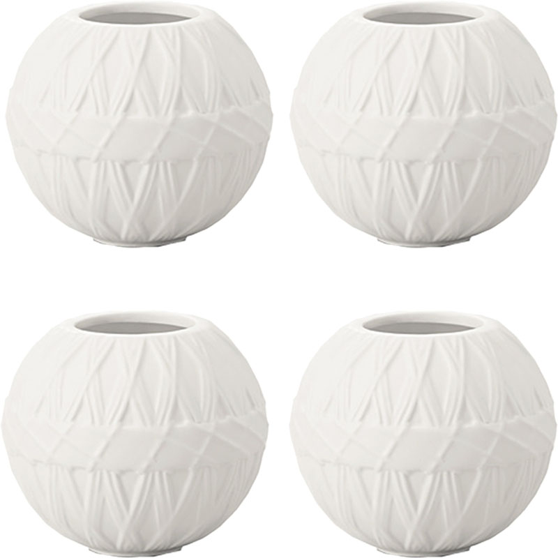 花瓶 フラワーベース temari テマリ matt white 4個入り 326-611-101 [p102] （代引き不可）