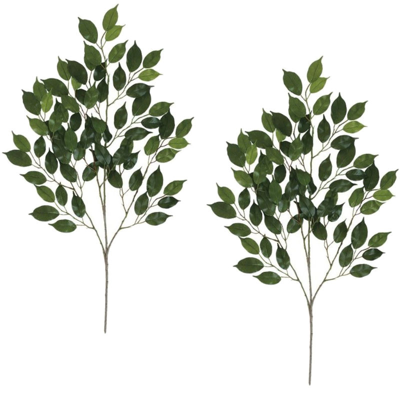人工観葉植物 ミニベンジャミン スプレー （2本入り） 長さ63cm （P146-99234) （代引き不可） インテリアグリーン フェイクグリーン